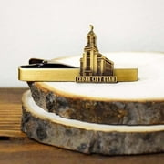 LIFEBEATS GIFTS Cedar City Utah Antique Silver Temple Tieclip by Ringmasters