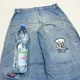 thumbnail image 2 of Pantalones de chándal de terciopelo con bordado de mariposa para hombres y mujeres, pantalones de rayas de gran tamaño, pantalones casuales de moda, alta calidad, 2 of 5