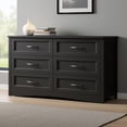 thumbnail image 3 of 3-Piece Queen Bedroom Set: Upholstered Platform Bed with Charging Station & LED Lights + 2 Drawers Nightstands + 6 Drawer Dresser with Anti-Tip Safety– Bedroom Furniture Set, Dark Gray/Beige, 3 of 9