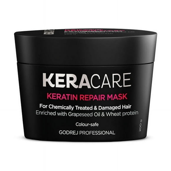 Godrej Professional Keracare Masque Réparateur (200 g) / pour Cheveux Traités Chimiquement / avec Huile de Pépins de Raisin et Protéine de Blé, 1 Unité
