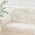 thumbnail image 2 of Knit Diamond Pattern Decorative Throw Blanket for Couch Chair Sofa Home Decor (White, 50"x60"), 2 of 7