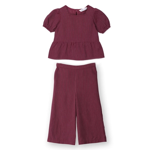 Conjunto coordinado infantil Beebay de algodón a rayas color maroon, talla 5 años