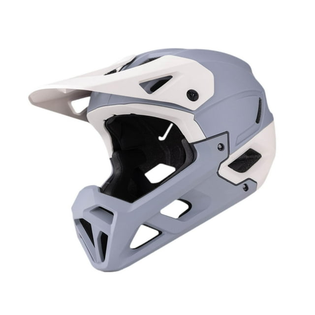 Almencla Full Face Bike Helmet Adjustable Head Protective Bicycle Helmet Gray Apricot