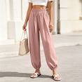 thumbnail image 2 of Noric Women Casual Jogger Pants High Waisted Elastic Waistband with Pockets Loose Fit Cuffed Ankles Workout Trousers, 2 of 9