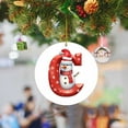 thumbnail image 2 of LanSuare 26 Initial Christmas Ornament with Snowman, 2.8Inch Personalized Christmas Pendant for Christmas Tree Ornaments, Christmas Hanging Decoration（C）, 2 of 5