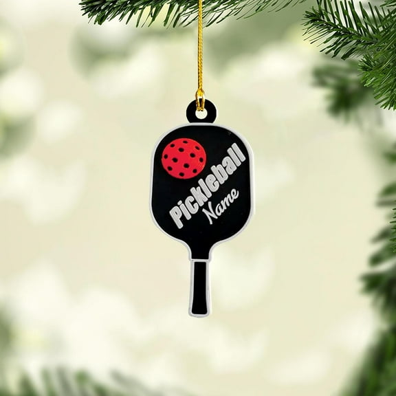 Personalized Pickleball Ornament Pickle Baller Sport Gifts Ornament Pickleball Ornament for Christmas Tree 2023 Pickleball Gifts Pickleball Paddles Ornaments (Pickleball 7) - 3412 (Red)