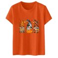 thumbnail image 4 of Women's Casual Pumpkin Print T Shirt Short Sleeve Crewneck Loose Fit Tee for Everyday, 4 of 6