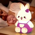 thumbnail image 1 of Hohaski Rabbits Patting Small Night Light Soft Silica Gel Material Bedroom Bedside Lamp Ambient Light Intelligent Timed Colorful Lights Sleep Light, 1 of 6