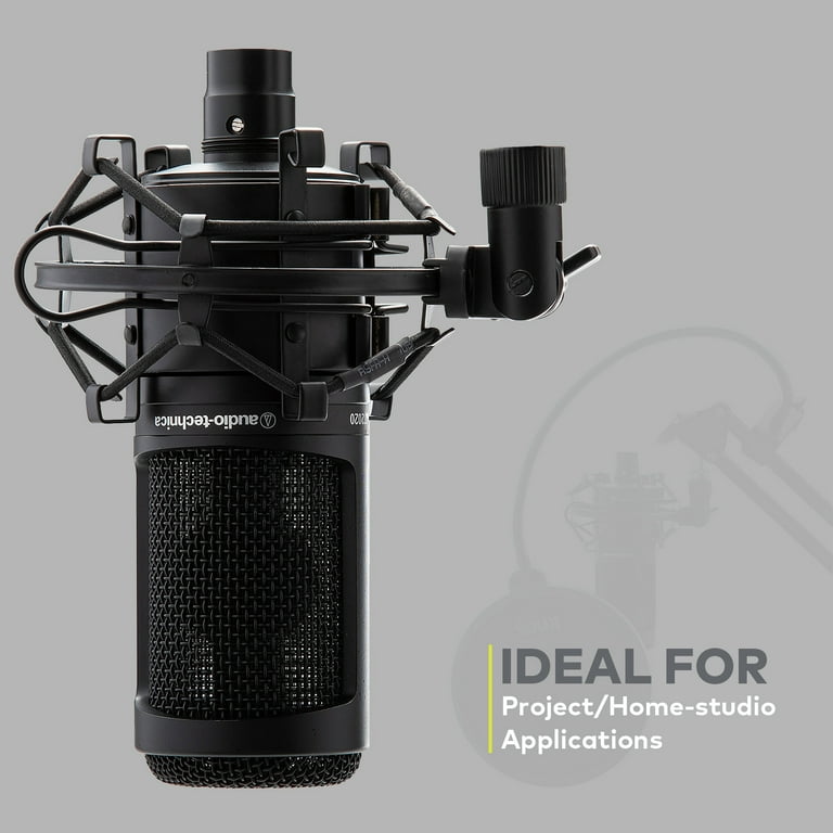 Audio-Technica AT2020 Microphone Set: Filter, Boom Arm, Cable