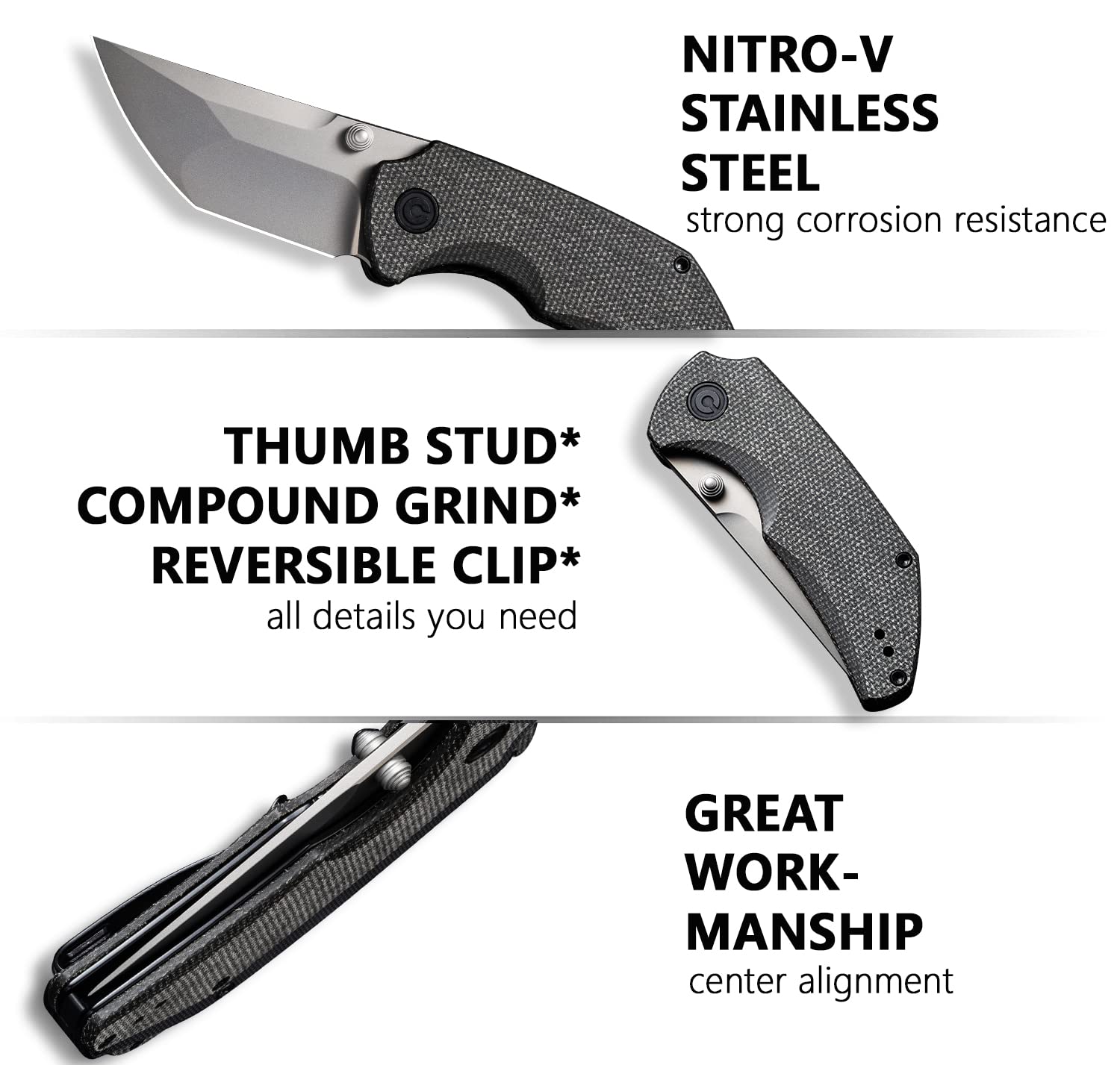 CIVIVI Thug 2 Pocket Knife Folding Knife for EDC C20028C-3