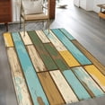 thumbnail image 2 of 3'x5' Rug for Living Room Bedroom, Brown Blue Vintage Washable Area Rugs Non-Slip Carpet Mats, Retro Farmhouse Elegant Pastoral Indoor Low Pile Area Rug Runner for Kitchen, Mudroom, 2 of 8