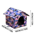 thumbnail image 2 of PureCasa Outdoor Oxford Cloth Waterproof Dog Cat Bed, Enclosed Dog Cat House Kennel for Autumn Winter, Warm House Sleeping Pad for Small Cats Dogs, Modern Decor, 1 Pack, 18"x18"x16", Multicolor, 2 of 4