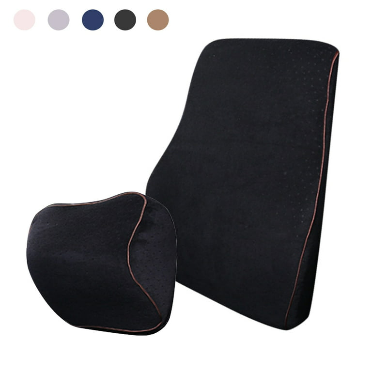Memory Foam Neck Pillow Car Seat Home Office Chair Lumbar Back