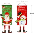 thumbnail image 5 of 2 Piezas Bandera de Tela de Feliz Navidad, Suministros de Decoración de Porche de Puerta de Navidad Adorno Colgante Bandera de Bandera de Papá Noel para Puerta, Ventana Colgante de Pared, 5 of 5