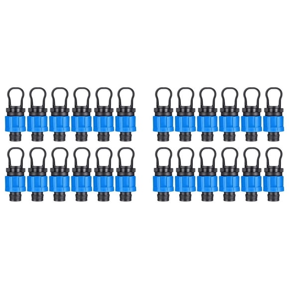 24 tapones universales para tubos de riego por goteo de 1/2 pulgada, compatibles con cintas de goteo de 16-17 mm.