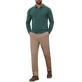 thumbnail image 2 of Camisa de polo de punto de negocios de color sólido de manga larga para hombre XL verde oscuro, 2 of 6