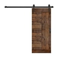 thumbnail image 3 of L Series 36in. X 84in. Dark Walnut Finished DIY Solid Wood Sliding Barn Door With Hardware Kit - Assembly Required, 3 of 4