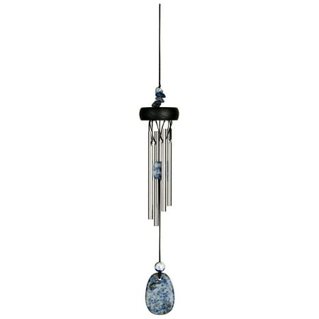 Woodstock Windchimes Precious Stones Chimes Lapis, Wind Chimes For Outside, Wind Chimes For Garden, Patio, and Outdoor Décor, 12"L