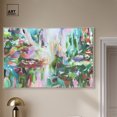 thumbnail image 3 of Vision Of Greens Green Abstract Canvas Wall Art by Art Remedy, Silver Floater Frame, 54"x36", 3 of 7