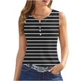 thumbnail image 3 of JDQJBZ Débardeurs Grande Taille pour Femmes à Rayures avec Boutons devant Col Rond Ajusté Crop Top, 3 of 5