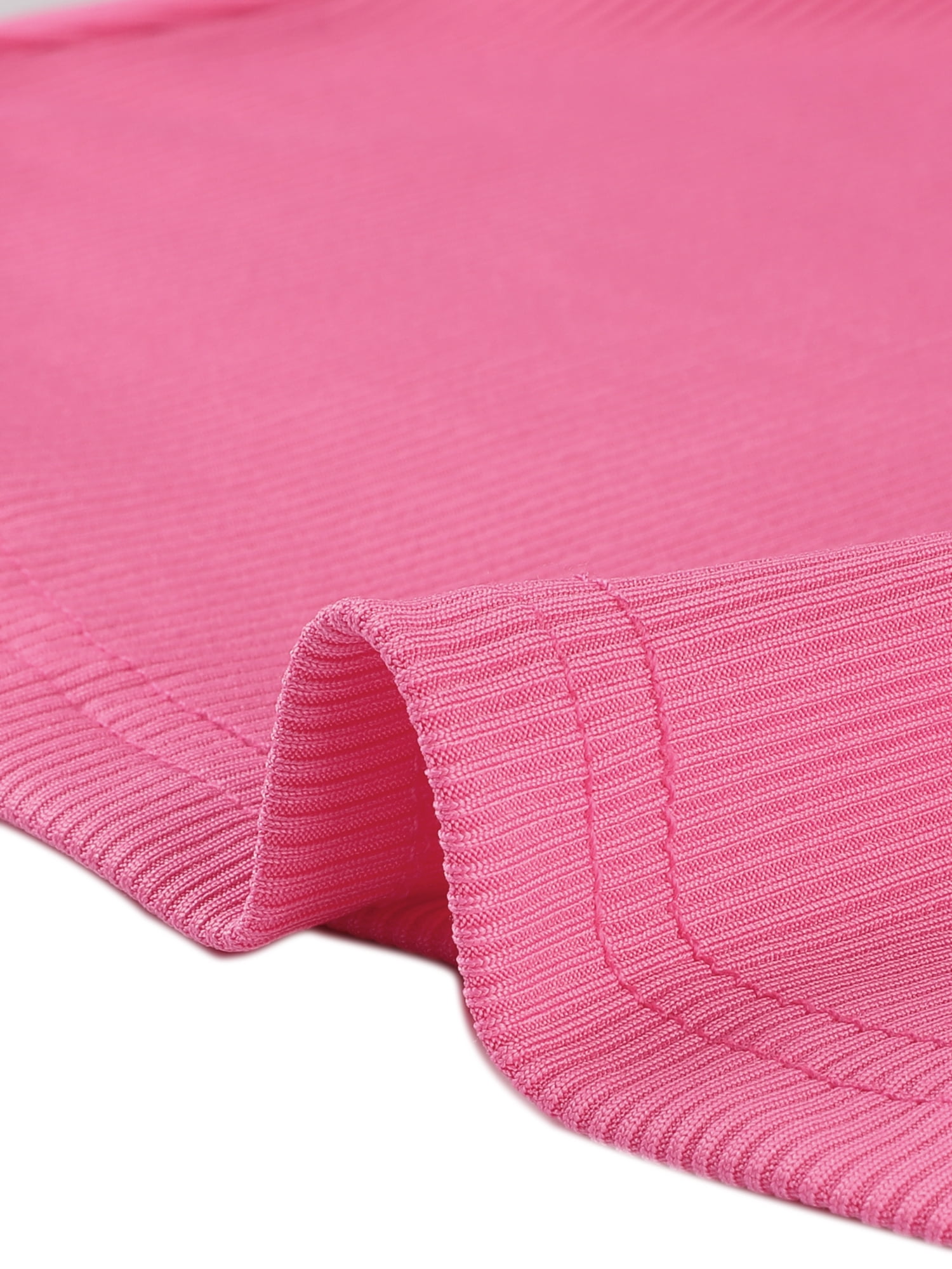 DARING DIVA Women's V Neck Long Sleeve Ribbed Knit Henley Blouses M Pink