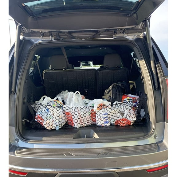 EACCESSORIES EA Trunk Organizer Cargo Net for Chevrolet Suburban 2015-2023 – Envelope Style Cargo Net for SUV - Premium Mesh Car Trunk Organizer Vehicle Carrier Storage–Compatible with Suburban