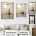 thumbnail image 4 of Designart "Minimalist Gold And Grey Fishing Boat" Boat Fishing Floater Framed Wall Art Prints, 4 of 5