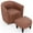Brown, variant on Costway Swivel Barrel Chair with Ottoman Footrest Curved Backrest & Armrests Living Room Brown