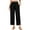 Black, variant on jinghuiyue Womens Baggy Wide Leg Pants Casual Loose Elastic High Waisted Palazzo Harem Pants with Pockets L