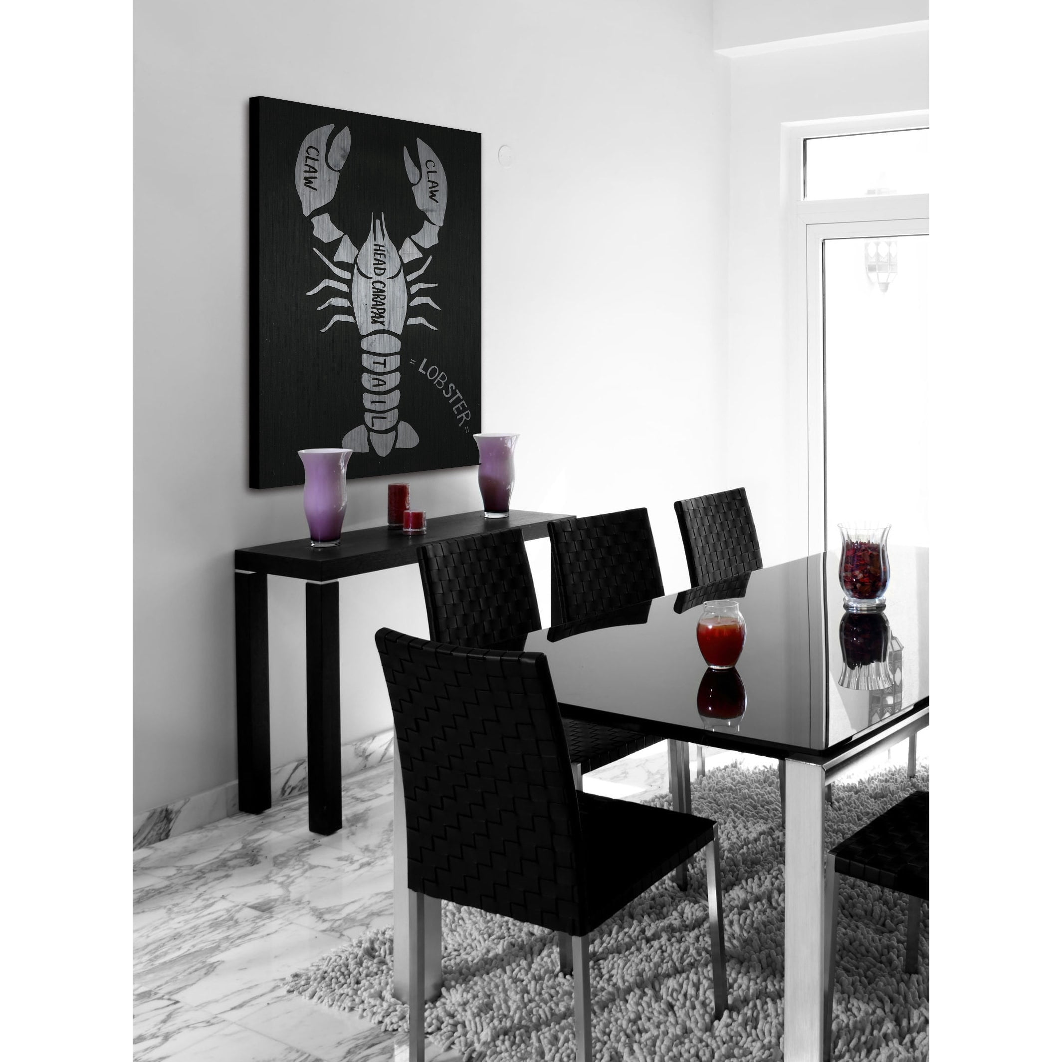 "Lobster Formation" Painting Art Print on Brushed Aluminum