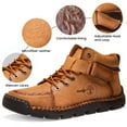 thumbnail image 4 of Men’s Chukka Boots with Hand Stitching Winter Warm Faux Fur Lined Boot Driving Riding Lace-up Loafers, 4 of 7