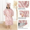 thumbnail image 4 of Dailycode Wearable Blanket Hoodie Oversized Sherpa Flannel Blankets with Pocket for 3-14 Year Old Pink Zebra Print, 4 of 7