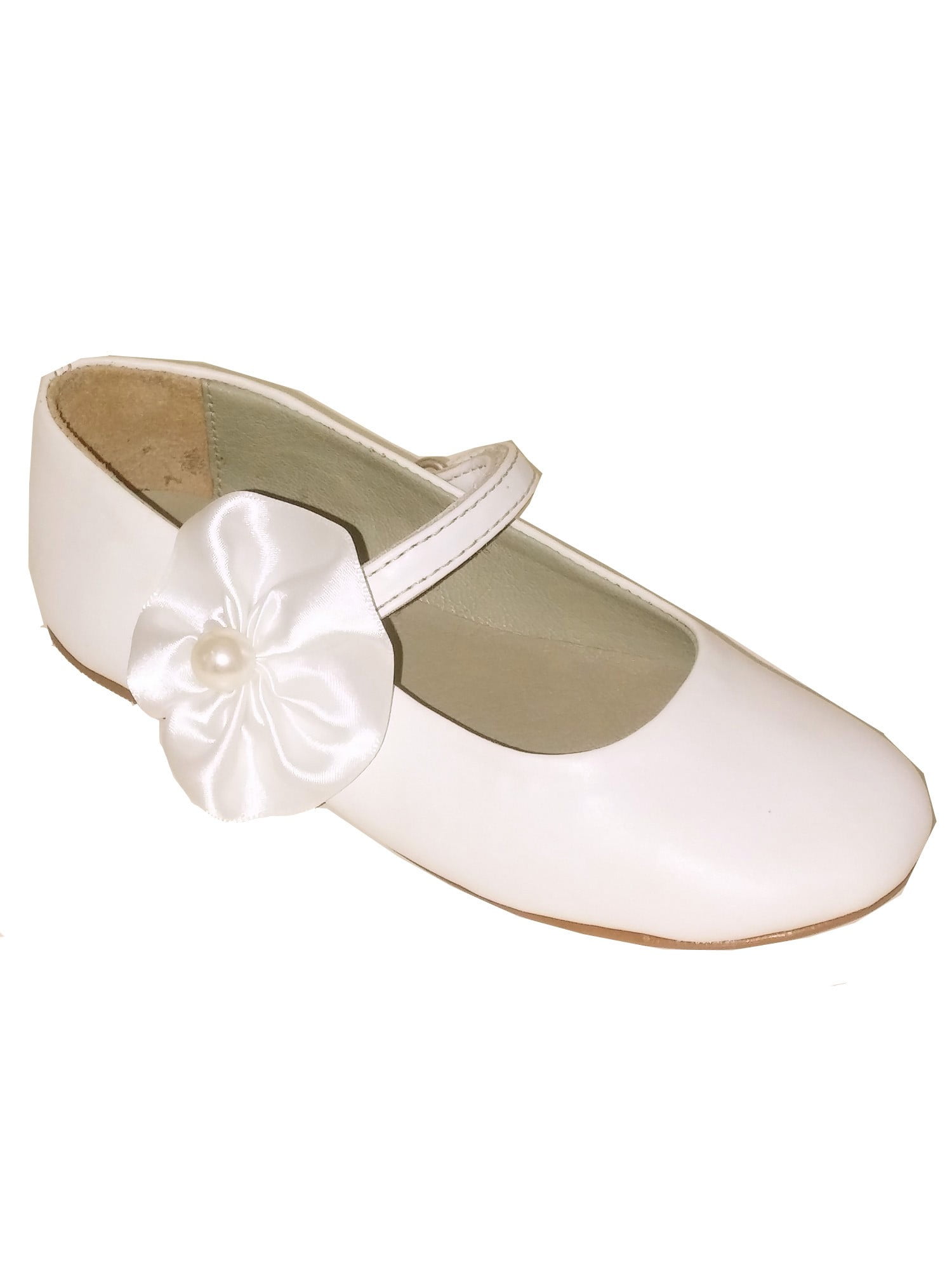 Pazitos Girls Ivory Satin Pearl Flower 