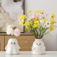 thumbnail image 6 of YIKA Halloween Decoration Cute Ghost Ceramic Flower Vase White Decorative Planter With Face Modern Decor For Fresh Flowers Nursery Room Halloween Ornaments, 6 of 8