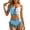 Light Blue, variant on Women 2 Piece Swimsuits High Waisted Bikini Sets Adjustable Tie Tankini Swimsuit For Reversible Strappy Two Piece Swimwear With Removable Pads Sash Tie Bathing Suit S