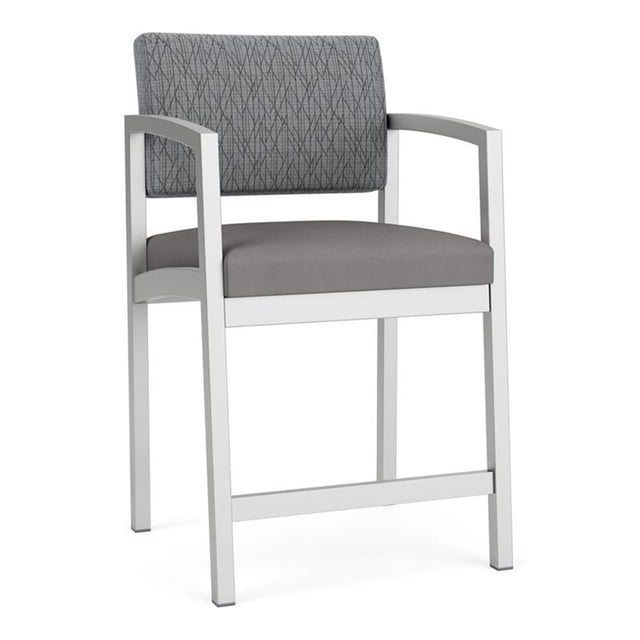 Lenox Steel Reception Waiting Room Hip Chair / Silver Steel / Gray / Gray