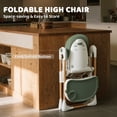 thumbnail image 4 of AILEEKISS Foldable High Chair for Baby, Toddler Eating Chair with Detachable Double Trays, Natural Green, 4 of 11