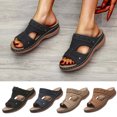 thumbnail image 5 of Orthopedic Wedge Sandals for Women Dressy Slip on Wedges Sandals with Arch Support, Casual Comfortable Summer Beach Walking Shoes, 5 of 5