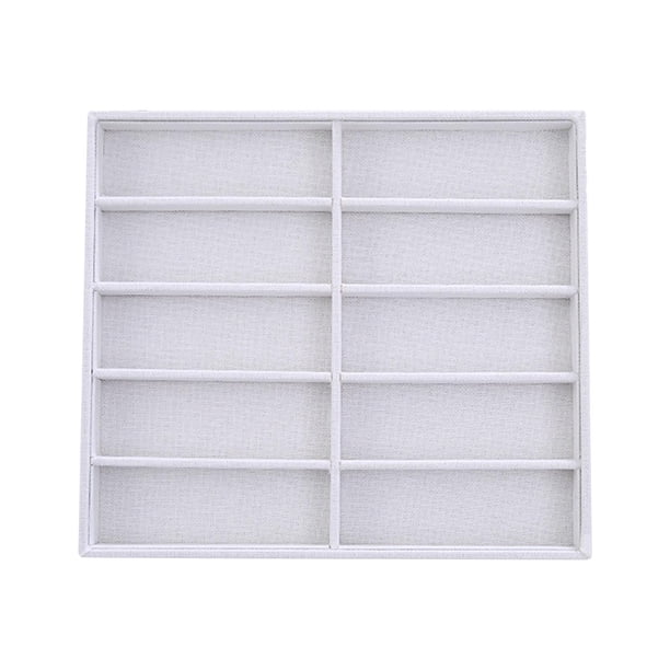 Organizador de gafas de sol, caja de almacenamiento para gafas, artículos decorativos de colección, 10 ranuras para gafas Blanco