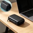 thumbnail image 4 of WeDecorBay Portable Digital Accessory Storage Bag Compact Earphone Organizer Shock Resistant Dividers Durable Zipper 1Pcs Small Item Storage Bag Travel Business Trips Black,Free Size, 4 of 7