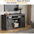 thumbnail image 4 of RoyalCraft TV Stand for 65+ Inch TV: Farmhouse Entertainment Center with Storage, Wood TV Console Cabinets with Sliding Barn Door, Tall Media with Adjustable Shelves for Living Rooms, Gray, 4 of 15