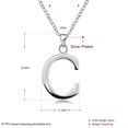 thumbnail image 3 of EOEMY Sterling Silver Plated Necklace Women Pendant Initial Letter Alphabet B375-C, 3 of 7