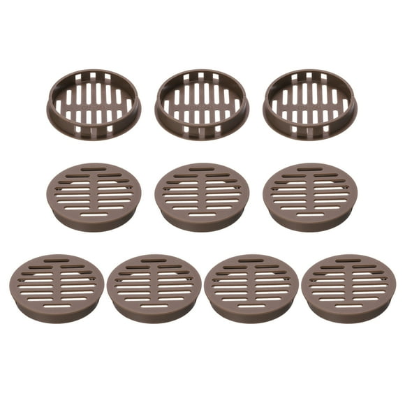 Uxcell 10Pcs 60mm/2.4in Air Vents Round Soffit Vents, Cubierta de ventilación de soffit marrón oscuro para baño