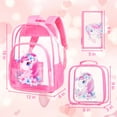 thumbnail image 4 of AGSDON 3PCS Clear Backpack for Girls, Pink Unicorn Transparent Bookbag Heavy Duty, See Through School Bag for Kids Elementary Preschool, 4 of 8