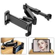 Backseat Car Mount, 3 in 1 Extendable and Foldable Back Seat Tablet Holder, Universal Height Angle Adjustable Headrest Cradle for Mobile Phones Media Viewing Road Travel Passengers