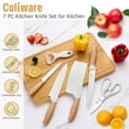 thumbnail image 3 of Coliware 7-Piece Knife Set, Stainless Steel White Professional Kitchen Knife Set for Chef, Super Sharp Knife Set with Universal Knife Block for Home Restaurant, 3 of 8