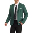thumbnail image 4 of BLAZER DE PATRÓN A CUADROS PARA HOMBRES INSPIRE CHIC, AJUSTE SLIM, CHAQUETA DEPORTIVA CASUAL, TAMAÑO S, VERDE OSCURO, 4 of 6