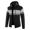 thumbnail image 3 of Olyvenn Trendy Men's Fashion And Winter Stand Collar Sweater Casual Fleece Jacket Fleece Puffer Jacket Thick Cotton Padded Overcoat Black 14, 3 of 4
