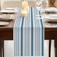 thumbnail image 3 of Table Runners 70 Inches Long Dress Scarves, Blue Grey Striped Farmhouse Coffee/Dining/Kitchen Table Decor, Holiday Table Runner, Farmhouse Stripes Modern Abstract Art 13x70 Inch, 3 of 9