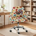 thumbnail image 2 of Xixirimido Boho Style Floral Rooster Pattern Stretch Office Chair Cover Swivel Accent Dining Chair Cover for Armrest Chair Universal Armchair Slipcovers Mid Back Desk Chair Protector, 2 of 7